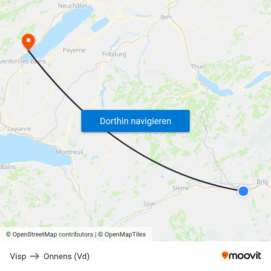 Visp to Onnens (Vd) map