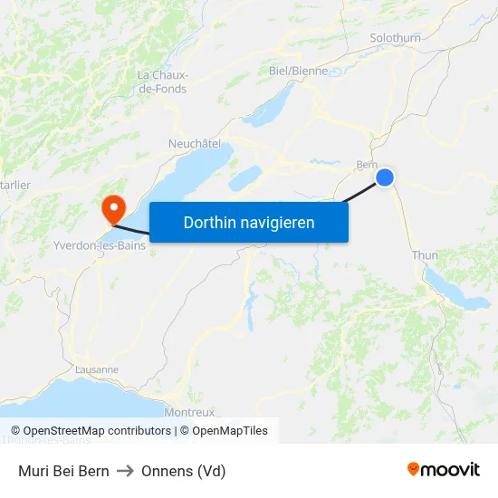 Muri Bei Bern to Onnens (Vd) map