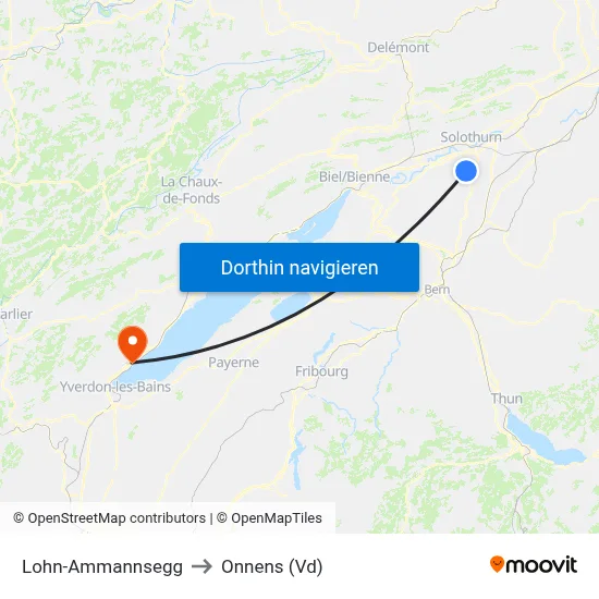 Lohn-Ammannsegg to Onnens (Vd) map