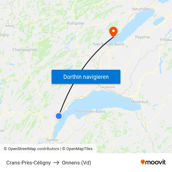Crans-Près-Céligny to Onnens (Vd) map