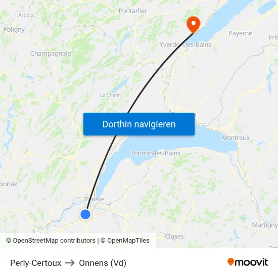 Perly-Certoux to Onnens (Vd) map