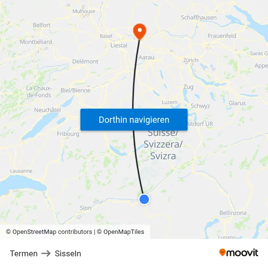 Termen to Sisseln map