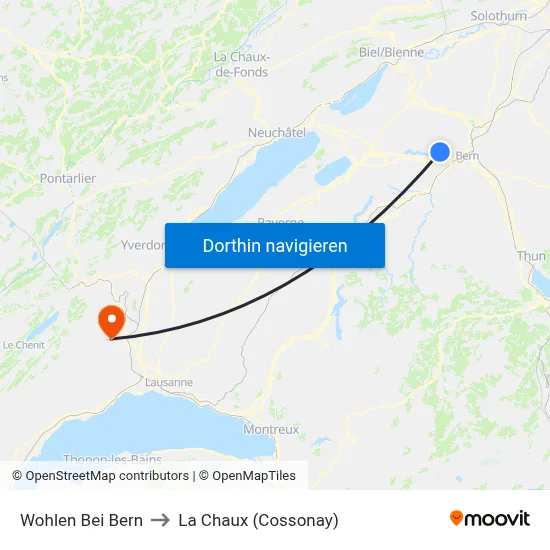 Wohlen Bei Bern to La Chaux (Cossonay) map
