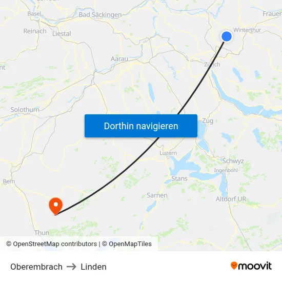 Oberembrach to Linden map