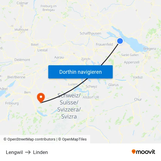 Lengwil to Linden map