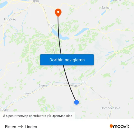 Eisten to Linden map