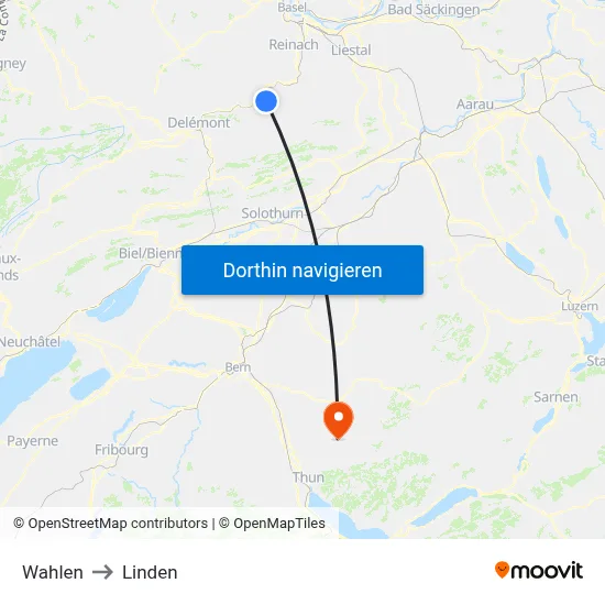 Wahlen to Linden map