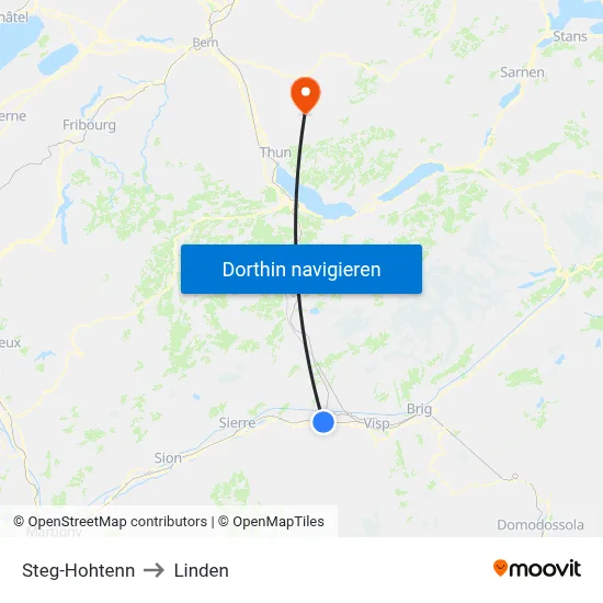 Steg-Hohtenn to Linden map