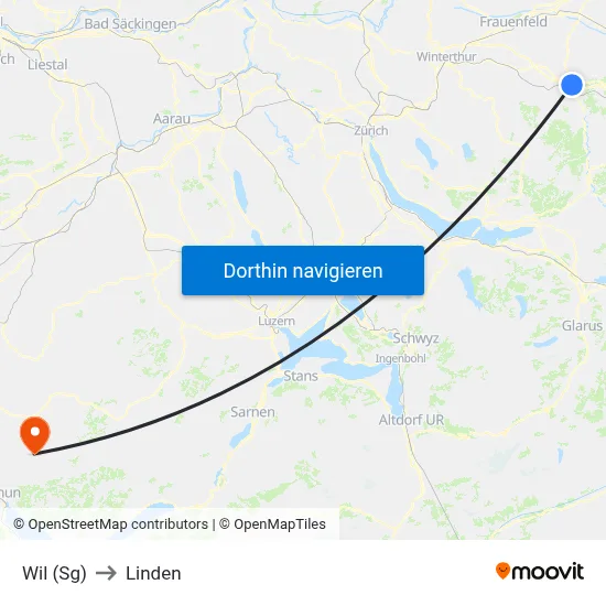 Wil (Sg) to Linden map