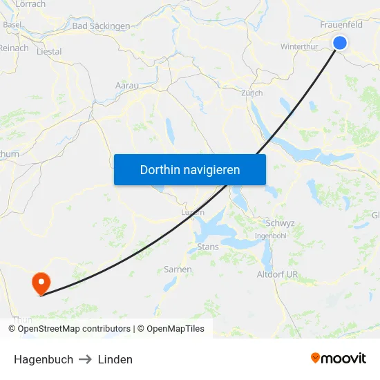 Hagenbuch to Linden map