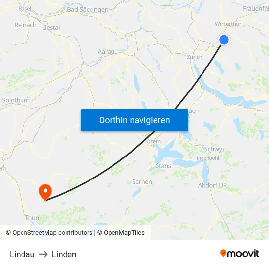 Lindau to Linden map