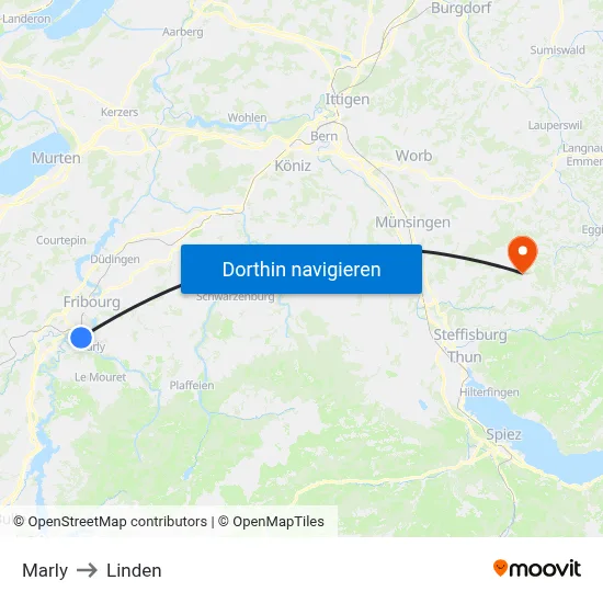Marly to Linden map