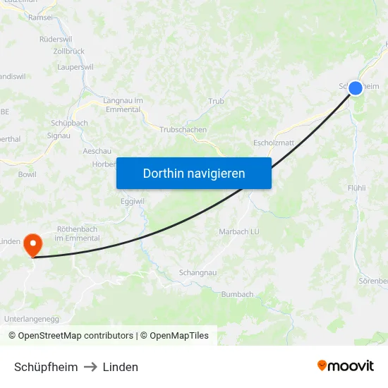 Schüpfheim to Linden map