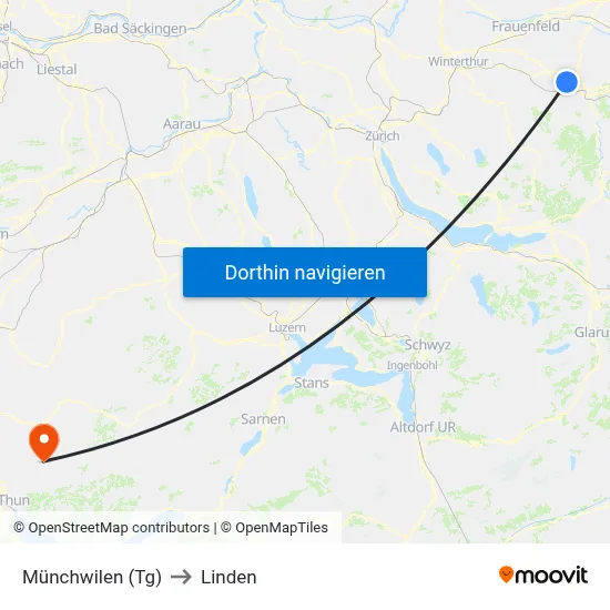 Münchwilen (Tg) to Linden map