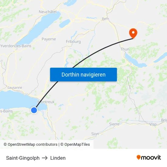 Saint-Gingolph to Linden map