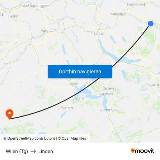 Wilen (Tg) to Linden map