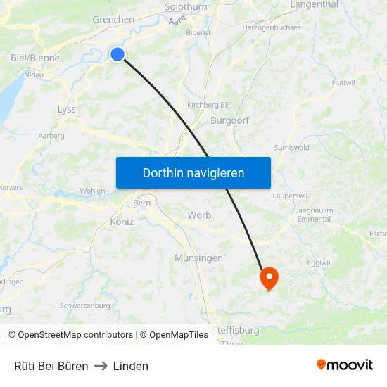 Rüti Bei Büren to Linden map