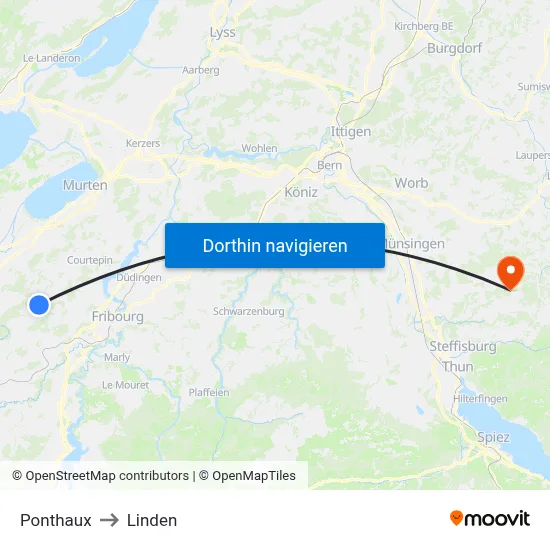 Ponthaux to Linden map