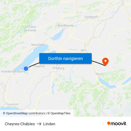 Cheyres-Châbles to Linden map