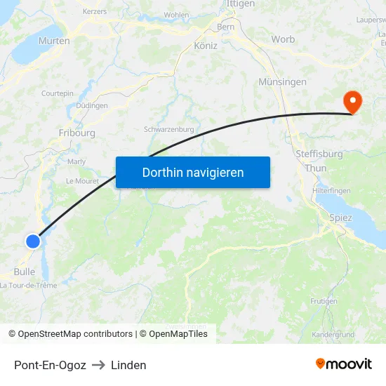 Pont-En-Ogoz to Linden map