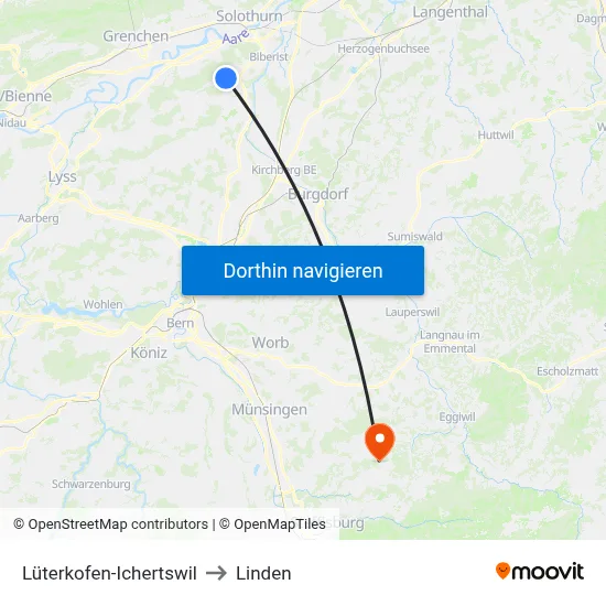 Lüterkofen-Ichertswil to Linden map