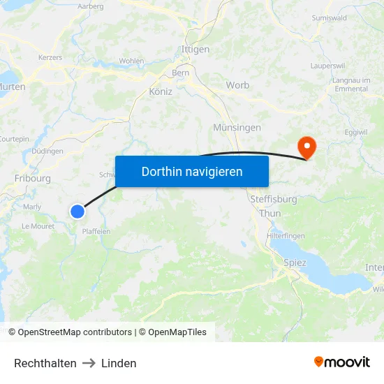 Rechthalten to Linden map