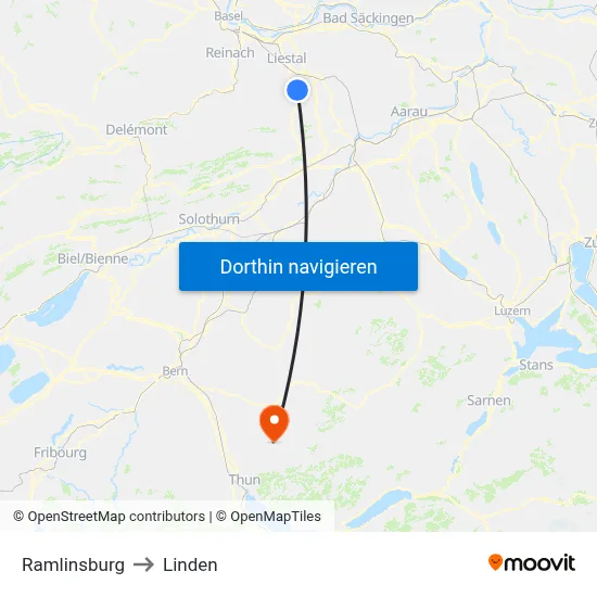 Ramlinsburg to Linden map