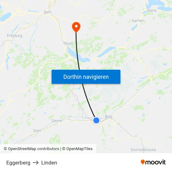 Eggerberg to Linden map