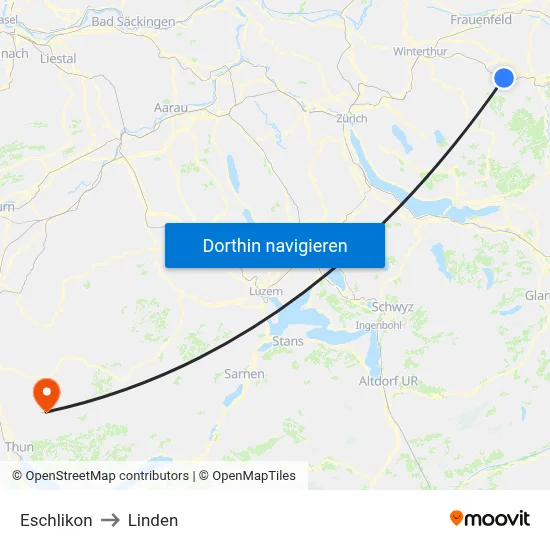 Eschlikon to Linden map