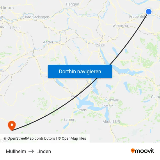 Müllheim to Linden map