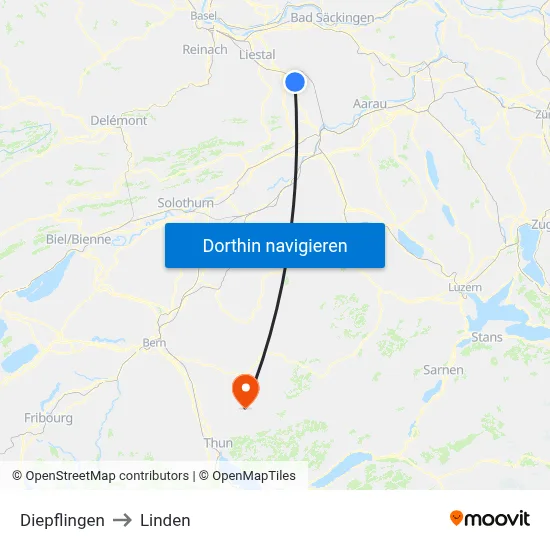 Diepflingen to Linden map