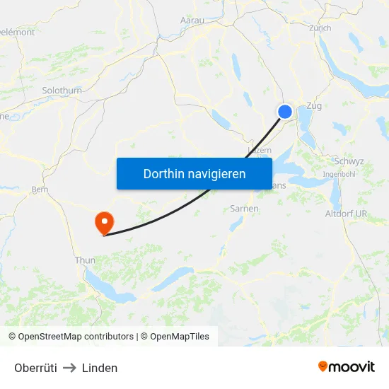 Oberrüti to Linden map