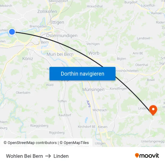 Wohlen Bei Bern to Linden map