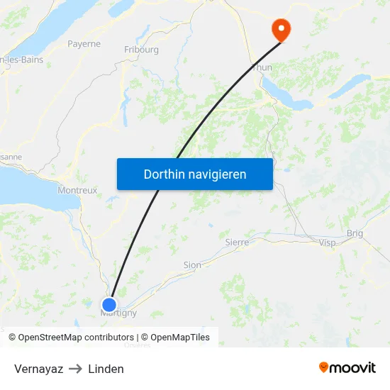 Vernayaz to Linden map