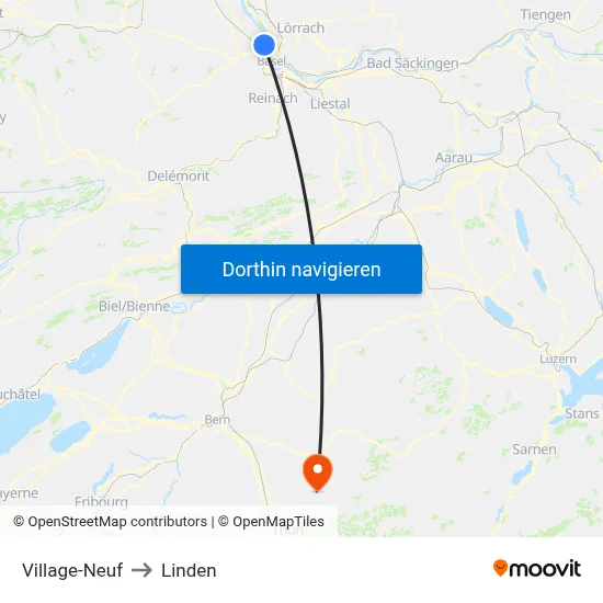 Village-Neuf to Linden map