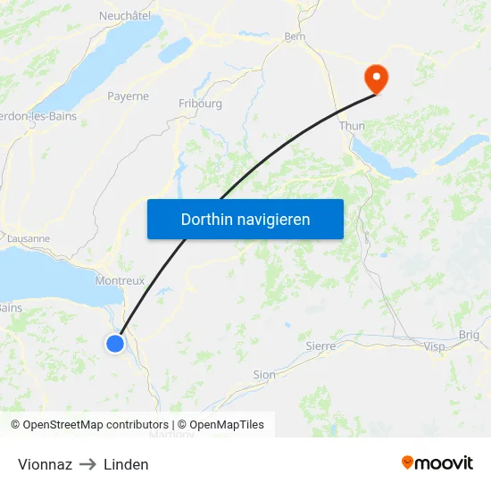Vionnaz to Linden map