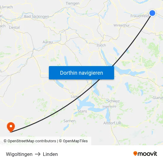 Wigoltingen to Linden map