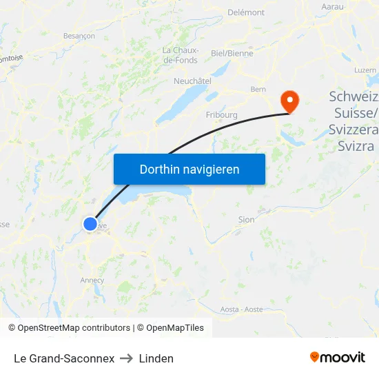 Le Grand-Saconnex to Linden map