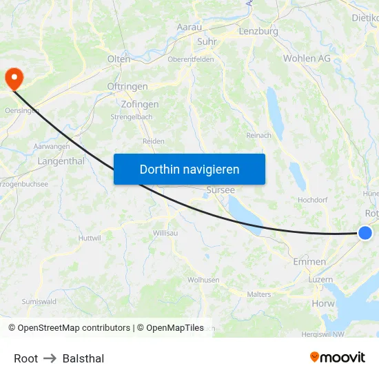 Root to Balsthal map
