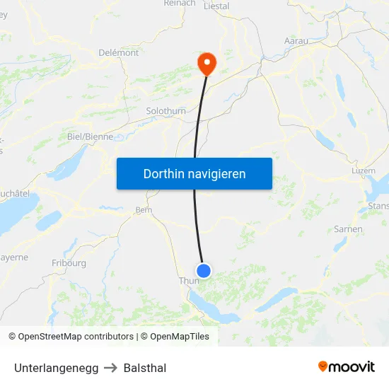 Unterlangenegg to Balsthal map