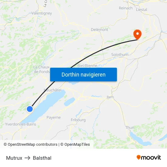 Mutrux to Balsthal map