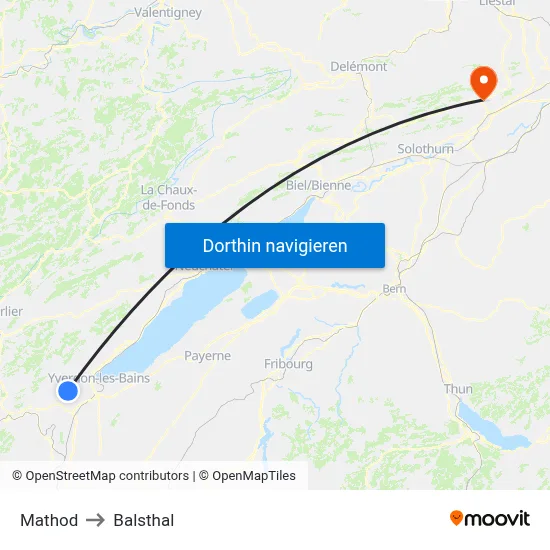 Mathod to Balsthal map