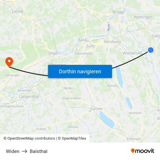 Widen to Balsthal map