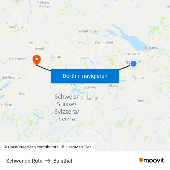Schwende-Rüte to Balsthal map