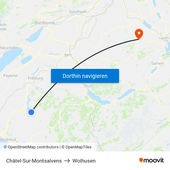 Châtel-Sur-Montsalvens to Wolhusen map