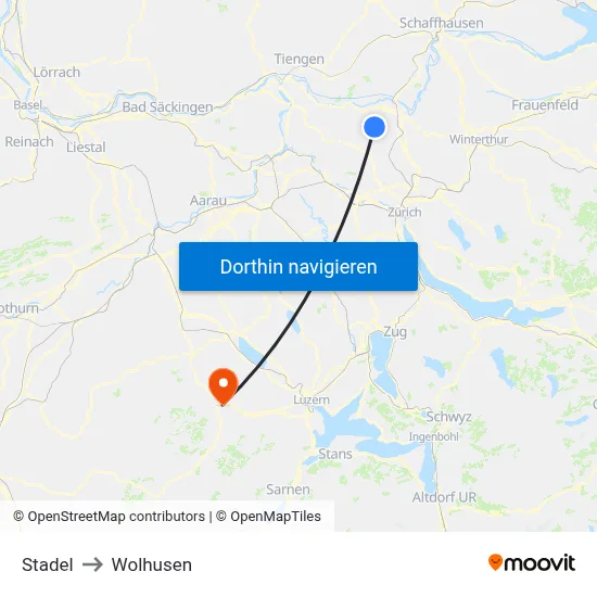 Stadel to Wolhusen map