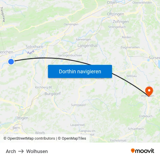 Arch to Wolhusen map