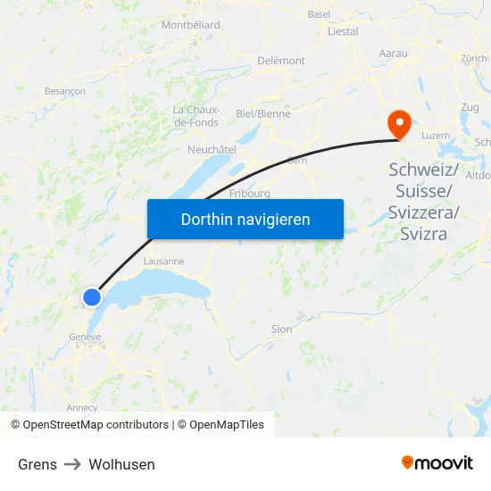 Grens to Wolhusen map