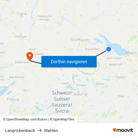 Langrickenbach to Wahlen map