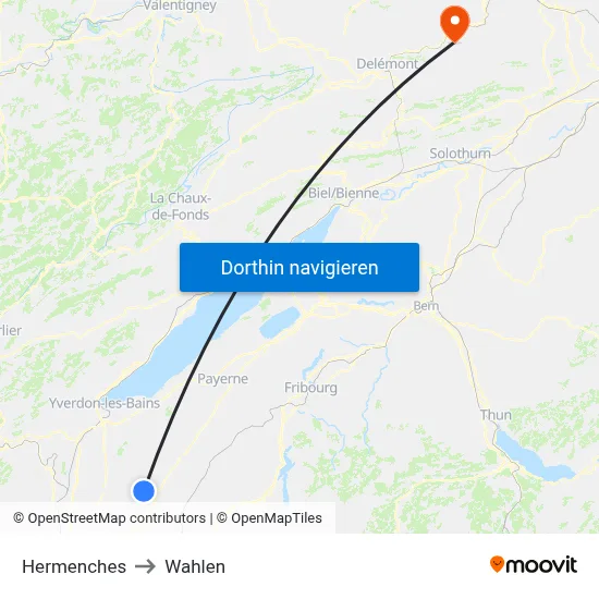 Hermenches to Wahlen map